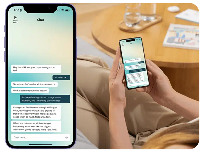 The Happi App chat being used